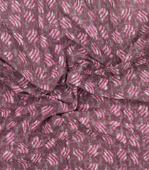 Lilac Printed Jaipur Cotton Saree With Floral Motifs-JC1824
