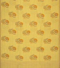 Sandal Woven Linen Saree With Printed Floral Motifs-LI0664