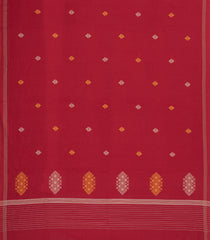 Crimson Handloom Bengal Cotton Saree With Floral Buttas-BG1599