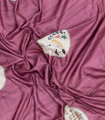Pink Printed Synthetic Tussar Silk Saree With Zari Border-SY0075