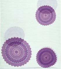 Mint Green Printed Synthetic Linen Saree With Lilac Floral Motifs-SY0162