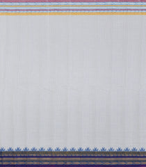 White Handloom Gadwal SICO Saree With Cotton Body & Silk Border-GA0364