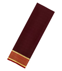Dark Maroon Woven Mysore Silk Saree With Contrast Border-MS3842
