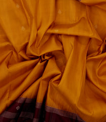 Mustard Handloom Soft Silk Saree With Stripes & Buttas-SO4482