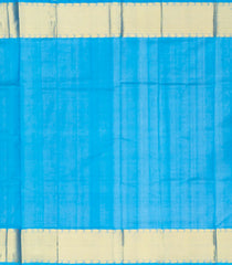 Sky Blue Handloom Silk Cotton Saree With Mango Zari Border-SC3589