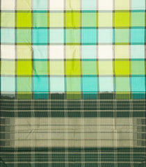 Multi Colour Handloom Kanchipuram Silk Saree With Zari Checks-KA15725