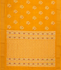 Mustard Printed Synthetic Dola Silk Saree With Zari Stripes & Border-BL5028