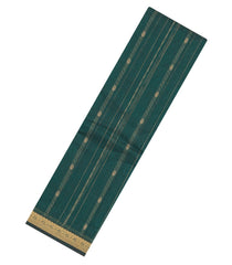 Teal Woven Rasipuram Cotton Saree With Stripes-RA2659