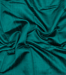 Cyan Woven Dupion Silk Saree With Tie & Dye Border-DS0637