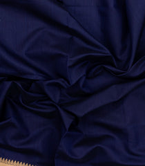 Navy Blue Woven Art Dupion Saree With Meena Floral Border-BL5896