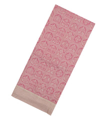 Dusty Peach Woven Mysore Silk Saree With Floral Motifs-MS3533