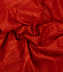 Red Handloom Kanchipuram Silk Saree With Zari Checks & Crimson Border-KA14491