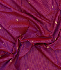 Magenta Handloom Soft Silk Cotton Saree With Checks & Buttas-SC4304