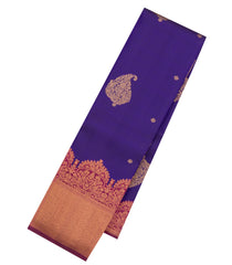 Purple Handloom Kanchipuram Silk Saree With Buttas & Contrast Border-KA14854