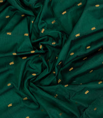 Bottle Green Handloom Gadwal Silk Cotton Saree With Buttas-GA0418