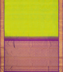 Neon Green Handloom Korvai Kanchipuram Silk Saree With Buttas-KA16428