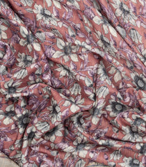 Dusty Peach Printed Synthetic Dola Silk Saree With Zari Border-BL5091