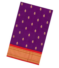 Purple Paithani Silk Saree With Meena Butta & Contrast Pallu-PA1137