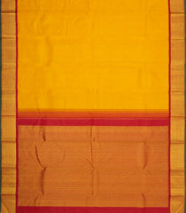 Mustard Handloom Korvai Kanchipuram Silk Saree With Buttas-KA16420