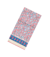 Baby Pink Printed Chanderi Cotton Saree With Zari Border-CC1484
