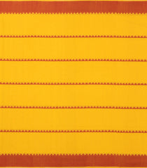 Yellow Handwoven Bengal Cotton Saree With Temple Stripes-BG1489