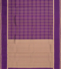 Dark Purple Woven Pure Silk Saree With Zari Checks-EC2608