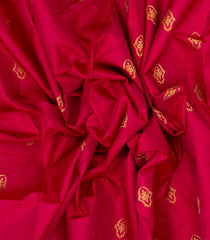 Hot Pink Handloom Kanchipuram Silk Saree With Floral Buttas-KA12720