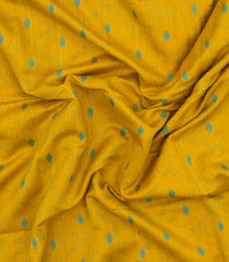Yellow Printed Tussar Silk Saree With Diamond Motifs-TU3454