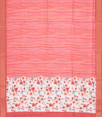 Peach Woven Art Dola Saree With Printed Floral Motifs-BL3966