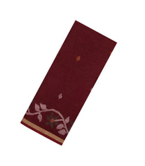 Maroon Printed Blended Erode Cotton Saree With Zari Border-SY0455