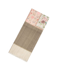 Dark Beige Woven Synthetic Manipuri Silk Saree With Printed Motifs-BL3674