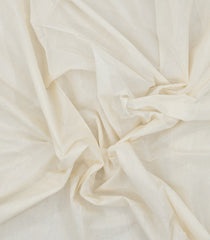 Off White Handloom Kerala Cotton Saree With Zari Border-KEC1050