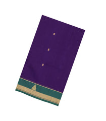 Purple Handloom Village Cotton Saree With Buttas-VC1632