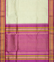Shadow Green Handloom 9 Yards Korvai Silk Cotton Saree With Contrast Border-SC3787