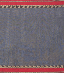 Midnight Blue Handloom Bengal Cotton Saree With Kamalam Buttas-BG1667