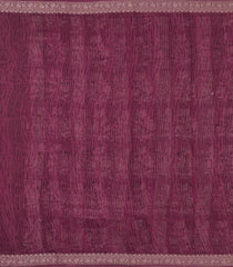 Burgundy Printed Chanderi Cotton Saree With Zari Border-CC1457