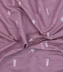 Lilac Woven Art Linen Saree With Floral Buttas-BL5663