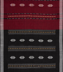 Crimson Woven Orissa Cotton Saree With Buttas-OR0886