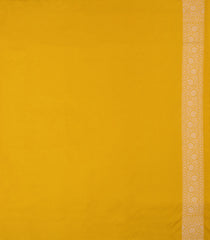 Mustard Handloom Banarasi Silk Saree With Floral Zari Motifs-BE1771