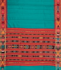 Teal Woven Dupion Silk Saree With Printed Border-DS0653