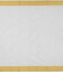 Off White Handloom Kerala Cotton Saree With Floral Buttas-KEC1048