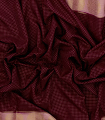 Maroon Woven Art Crepe Saree With Zari Checks & Contrast Border-BL5126