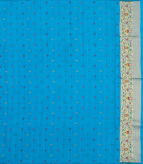 Sky Blue Woven Art Dupion Saree With Meena Floral Border-BL5929