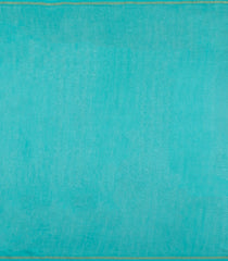 Cyan Printed Chanderi Cotton Saree With Floral Motifs-CC1730