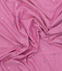 Bubblegum Pink Handloom Bengal Cotton Saree With Meena Coin Buttas-BG1758