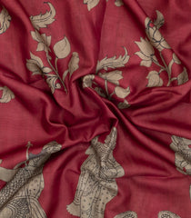 Peach Printed Synthetic Tussar Silk Saree With Contrast Border-SY0098