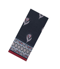 Black Printed Jaipur Cotton Saree With Printed Floral Motifs-JC1758