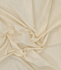 Off White Handloom Kerala Cotton Saree With Silver Zari Border-KEC1064