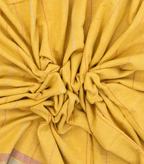 Yellow Handloom Chanderi Cotton Saree With Bhujodi Pallu-CC1363