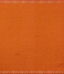 Orange Handloom Bengal Cotton Saree With Floral Buttas-BG1624